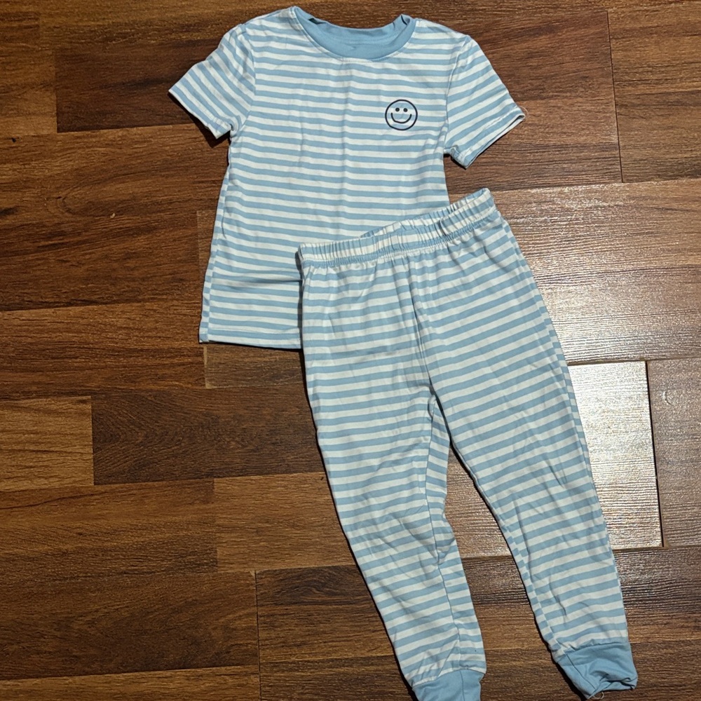 Tahari Blue and White Striped Kids Pajama Set